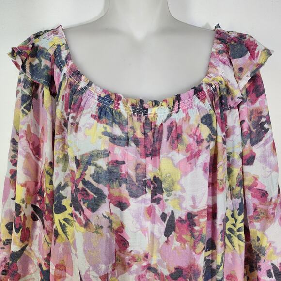 Zac & Rachel Top Womens Size 3X Blouse 3/4 Sleeve On Off Shoulder Romantic Fairy - Picture 3 of 13